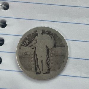 Silver Coin with Standing Liberty Design